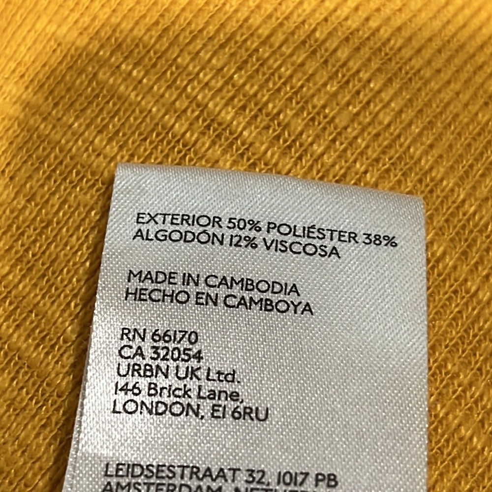 Pilcro Mustard Long Sleeve RUFFLE Tee WOMEN SIZE M - Picture 10 of 10